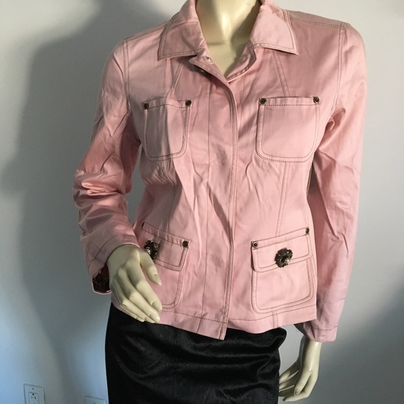 Due Per Due pink utility jacket with pockets Petite size - Picture 2 of 8